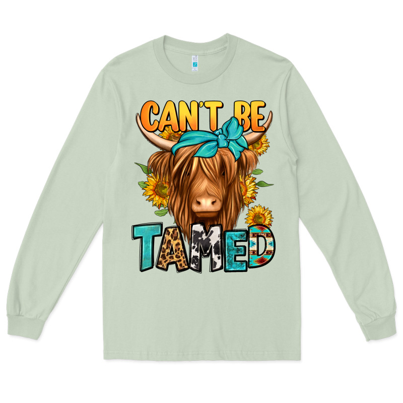 Can't Be Tamed Longhaired Cow Long Sleeve Tee by Jasminsmagicworld | Teevron