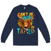 Navy can't be tamed longhaired cow Long Sleeve Tee - Jasminsmagicworld
