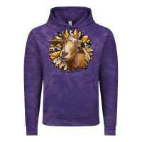 Cloud Purple sunflower with goat Vintage Hoodie - RanaPortraitStore