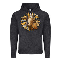 Vintage Black sunflower with goat Vintage Hoodie - RanaPortraitStore