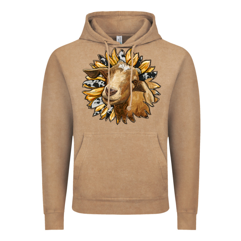 Sunflower With Goat Vintage Hoodie by RanaPortraitStore | Teevron
