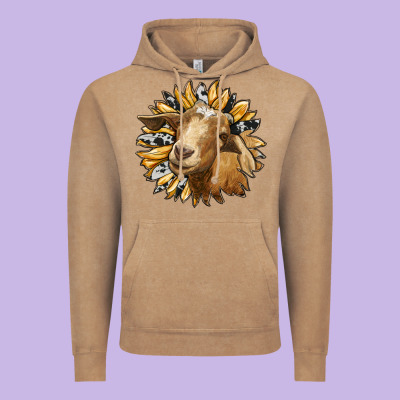 Sunflower With Goat Vintage Hoodie Designed By Ranaportraitstore