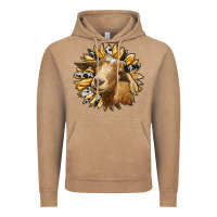 Vintage Coffee sunflower with goat Vintage Hoodie - RanaPortraitStore