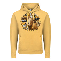 Vintage Mustard sunflower with goat Vintage Hoodie - RanaPortraitStore