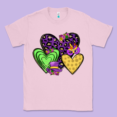 Hearts Mardi Gras Classic Tee Designed By Jahusdesignshop