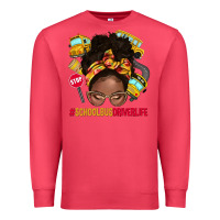 Cardinal school bus driver life afro messy bun Premium Sweatshirt - NancyCooperArtShop