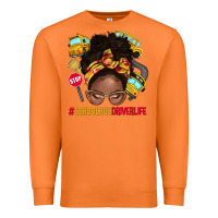 Carrot school bus driver life afro messy bun Premium Sweatshirt - NancyCooperArtShop