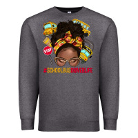 Charcoal Heather school bus driver life afro messy bun Premium Sweatshirt - NancyCooperArtShop