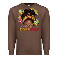 Chestnut school bus driver life afro messy bun Premium Sweatshirt - NancyCooperArtShop