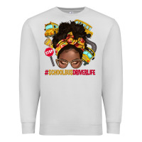 Dove Grey school bus driver life afro messy bun Premium Sweatshirt - NancyCooperArtShop