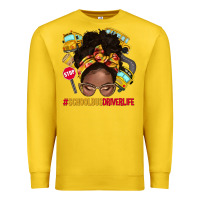 Lemon school bus driver life afro messy bun Premium Sweatshirt - NancyCooperArtShop