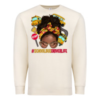 Sandshell school bus driver life afro messy bun Premium Sweatshirt - NancyCooperArtShop
