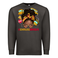 Smoke school bus driver life afro messy bun Premium Sweatshirt - NancyCooperArtShop