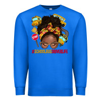 True Royal school bus driver life afro messy bun Premium Sweatshirt - NancyCooperArtShop