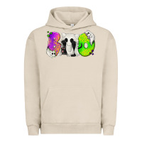 Pigment French Oak Boo Ghost Cat Urban Hoodie - texasbilliewilder