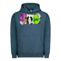 Pigment Midnight Navy Boo Ghost Cat Urban Hoodie - texasbilliewilder