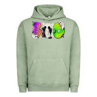 Pigment Oil Green Boo Ghost Cat Urban Hoodie - texasbilliewilder