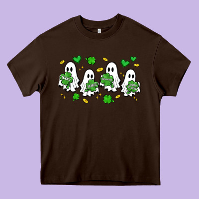 Clover Ghostie St.patrick's Day Heavy Core Tee Designed By Artiststas