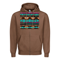 Chestnut leopard aztec turquoise jewelry Zipper Hoodie - BarkalooDesign