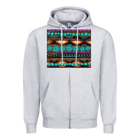 Heather Grey leopard aztec turquoise jewelry Zipper Hoodie - BarkalooDesign