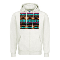 Oatmeal Heather leopard aztec turquoise jewelry Zipper Hoodie - BarkalooDesign