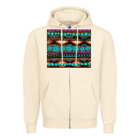 Sandshell leopard aztec turquoise jewelry Zipper Hoodie - BarkalooDesign