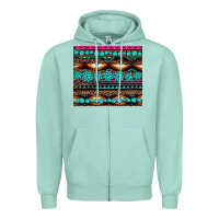 Seafoam leopard aztec turquoise jewelry Zipper Hoodie - BarkalooDesign