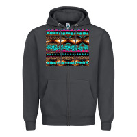 Smoke leopard aztec turquoise jewelry Zipper Hoodie - BarkalooDesign