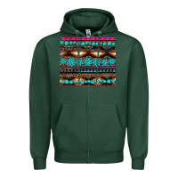 Sports Green leopard aztec turquoise jewelry Zipper Hoodie - BarkalooDesign
