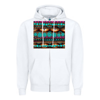 White leopard aztec turquoise jewelry Zipper Hoodie - BarkalooDesign