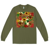 Army Green juneteenth sunflowers Long Sleeve Tee - Artiststas