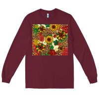 Burgundy juneteenth sunflowers Long Sleeve Tee - Artiststas