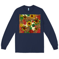 Navy juneteenth sunflowers Long Sleeve Tee - Artiststas