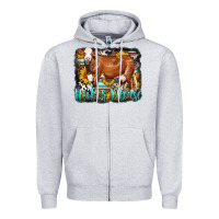 Heather Grey Western Heifer Please Simmental Cow Zipper Hoodie - LillyAllenDesigns