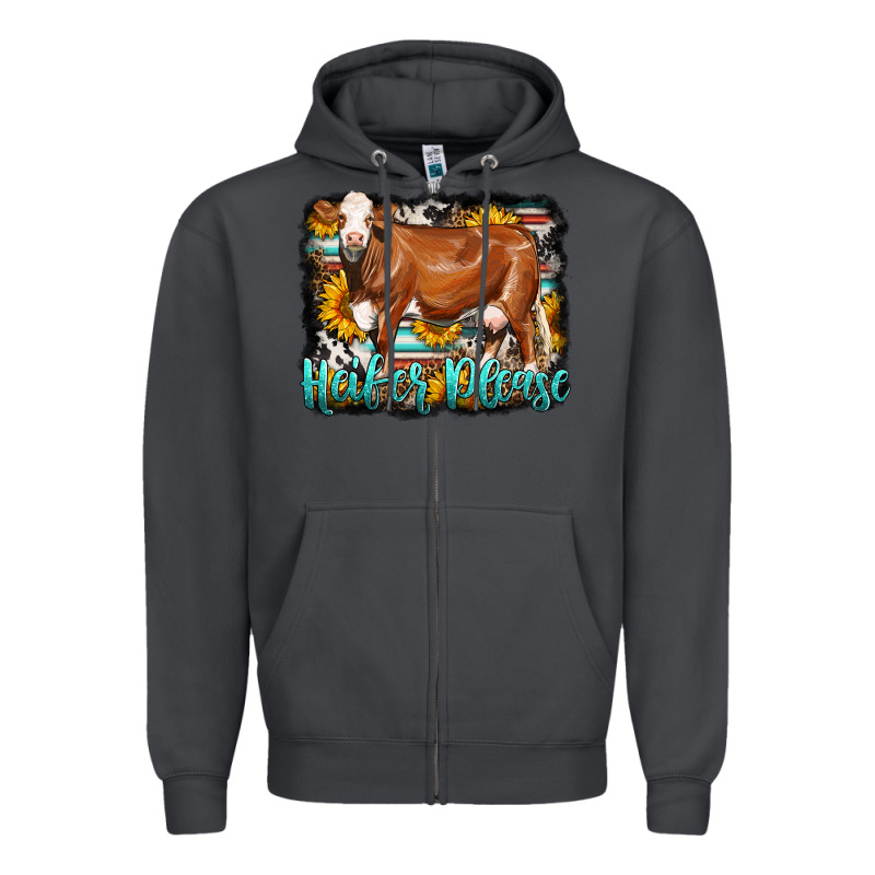 Western Heifer Please Simmental Cow Zipper Hoodie by LillyAllenDesigns | Teevron
