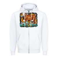 White Western Heifer Please Simmental Cow Zipper Hoodie - LillyAllenDesigns