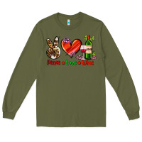 Army Green peace love wine Long Sleeve Tee - AdoDesignShop