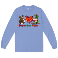 Colony Blue peace love wine Long Sleeve Tee - AdoDesignShop