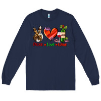 Navy peace love wine Long Sleeve Tee - AdoDesignShop