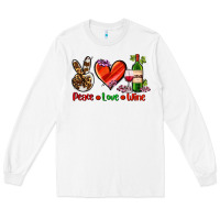 White peace love wine Long Sleeve Tee - AdoDesignShop