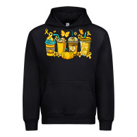 Black Childhood Cancer coffee cups yellow ribbon Urban Hoodie - NancyCooperArtShop