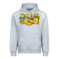 Heather Grey Childhood Cancer coffee cups yellow ribbon Urban Hoodie - NancyCooperArtShop