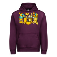 Mauve Wine Childhood Cancer coffee cups yellow ribbon Urban Hoodie - NancyCooperArtShop