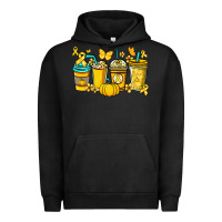 Pigment Black Childhood Cancer coffee cups yellow ribbon Urban Hoodie - NancyCooperArtShop