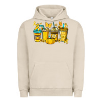 Pigment French Oak Childhood Cancer coffee cups yellow ribbon Urban Hoodie - NancyCooperArtShop
