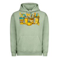 Pigment Oil Green Childhood Cancer coffee cups yellow ribbon Urban Hoodie - NancyCooperArtShop