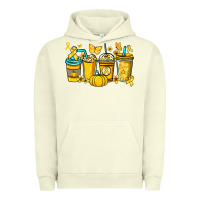 Pigment Pistachio Childhood Cancer coffee cups yellow ribbon Urban Hoodie - NancyCooperArtShop