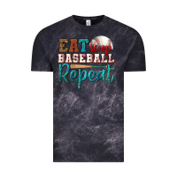 Cloud Black eat sleep baseball repeat Vintage Tee - HRA Design Shop