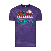 Cloud Purple eat sleep baseball repeat Vintage Tee - HRA Design Shop