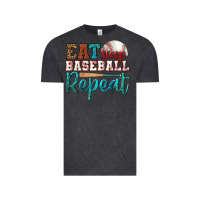 Vintage Black eat sleep baseball repeat Vintage Tee - HRA Design Shop